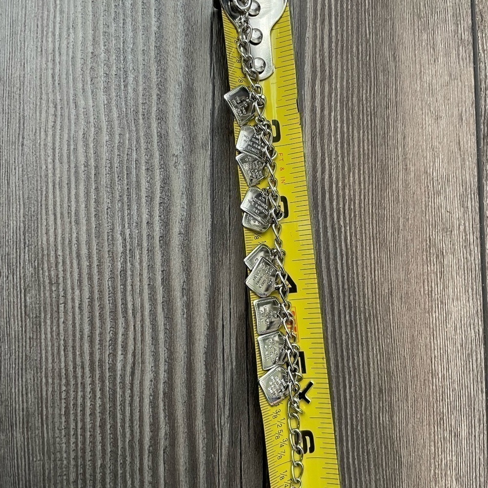 10 Commandments Bracelet Kid’s Cross Charm Bracelet Silvertone 6.5” length - Picture 3 of 5